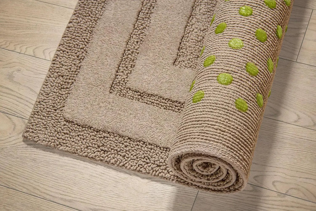 LINO Luxury Anti-Skid Tufted Cotton Floor Mat - Exquisite Comfort for Living & Bath Area - Slip-Resistant & Plush Design - Elevate Your Home with Italian Elegance! - grahsajja