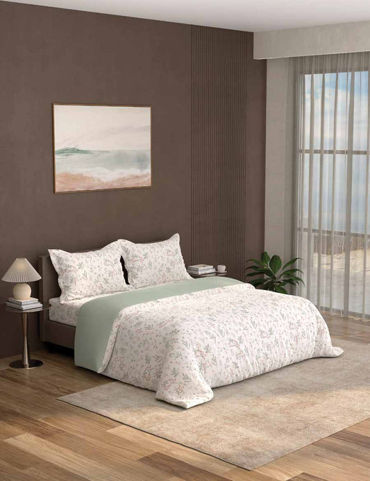 Portico New York Whispering Tales TC 100% Cotton Health Pro Printed Super King Bedsheet with 2 Pillow Cover