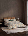Portico New York Artefacts TC 100% Cotton Health Pro Printed Super King Bedsheet with 2 Pillow Cover Portico