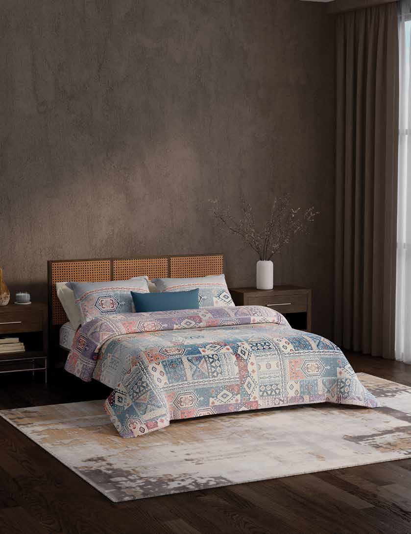 Portico New York Artefacts TC 100% Cotton Health Pro Printed Super King Bedsheet with 2 Pillow Cover Portico