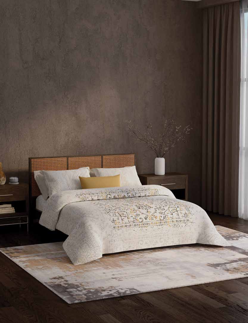 Portico New York Artefacts TC 100% Cotton Health Pro Printed Super King Bedsheet with 2 Pillow Cover Portico