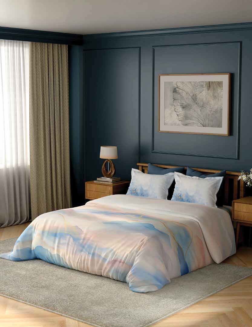 Portico New York Sketch Cascade TC 100% Cotton Health Pro Printed Super King Bedsheet with 2 Pillow Cover