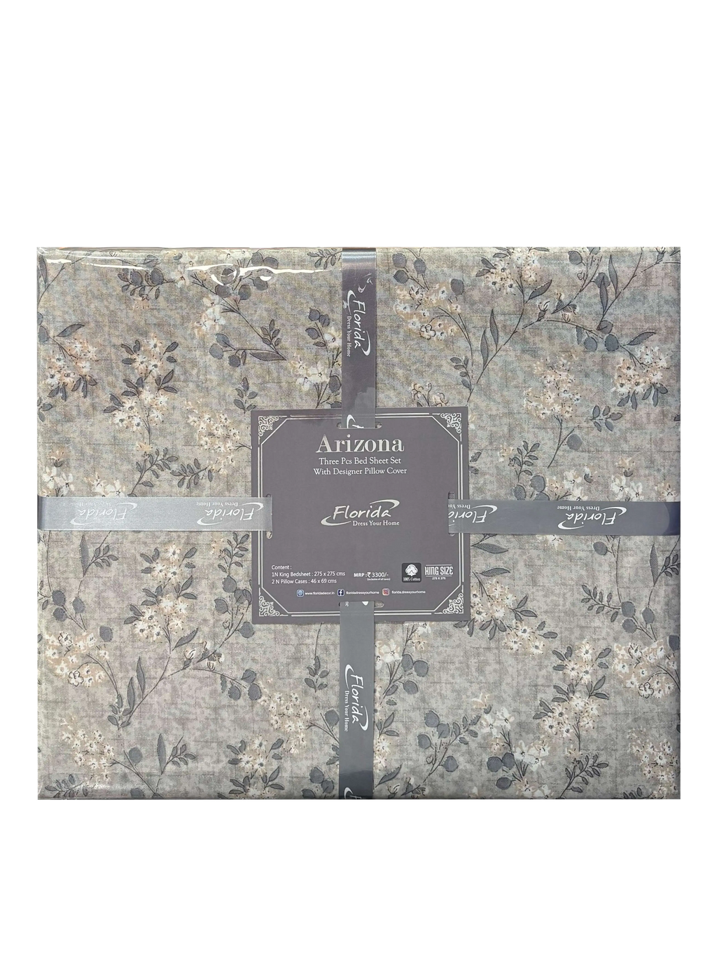 Florida Arizona 3 Pc Bedsheet set Super King Size Florida