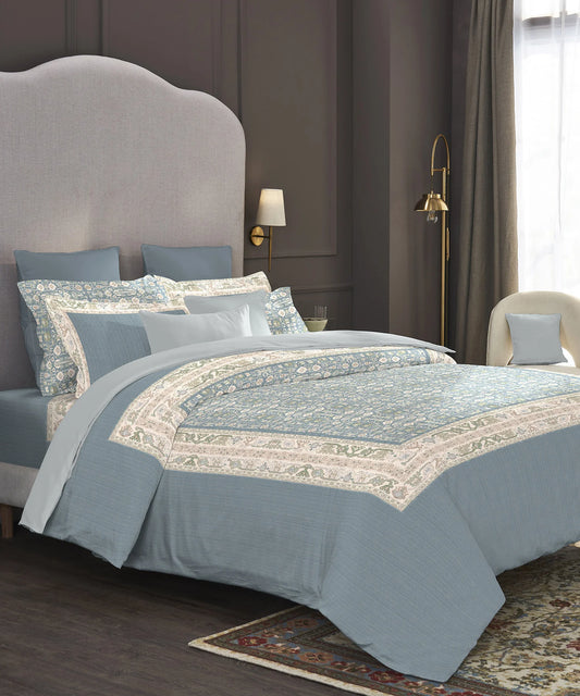 TRIDENT Nectarsoft Elite Collection, King Bedsheet Set, 400TC, 100% Cotton, Azure