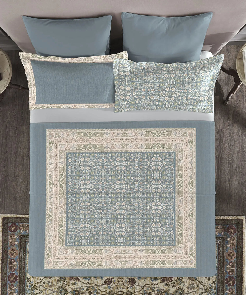 TRIDENT Nectarsoft Elite Collection, King Bedsheet Set, 400TC, 100% Cotton, Azure Trident