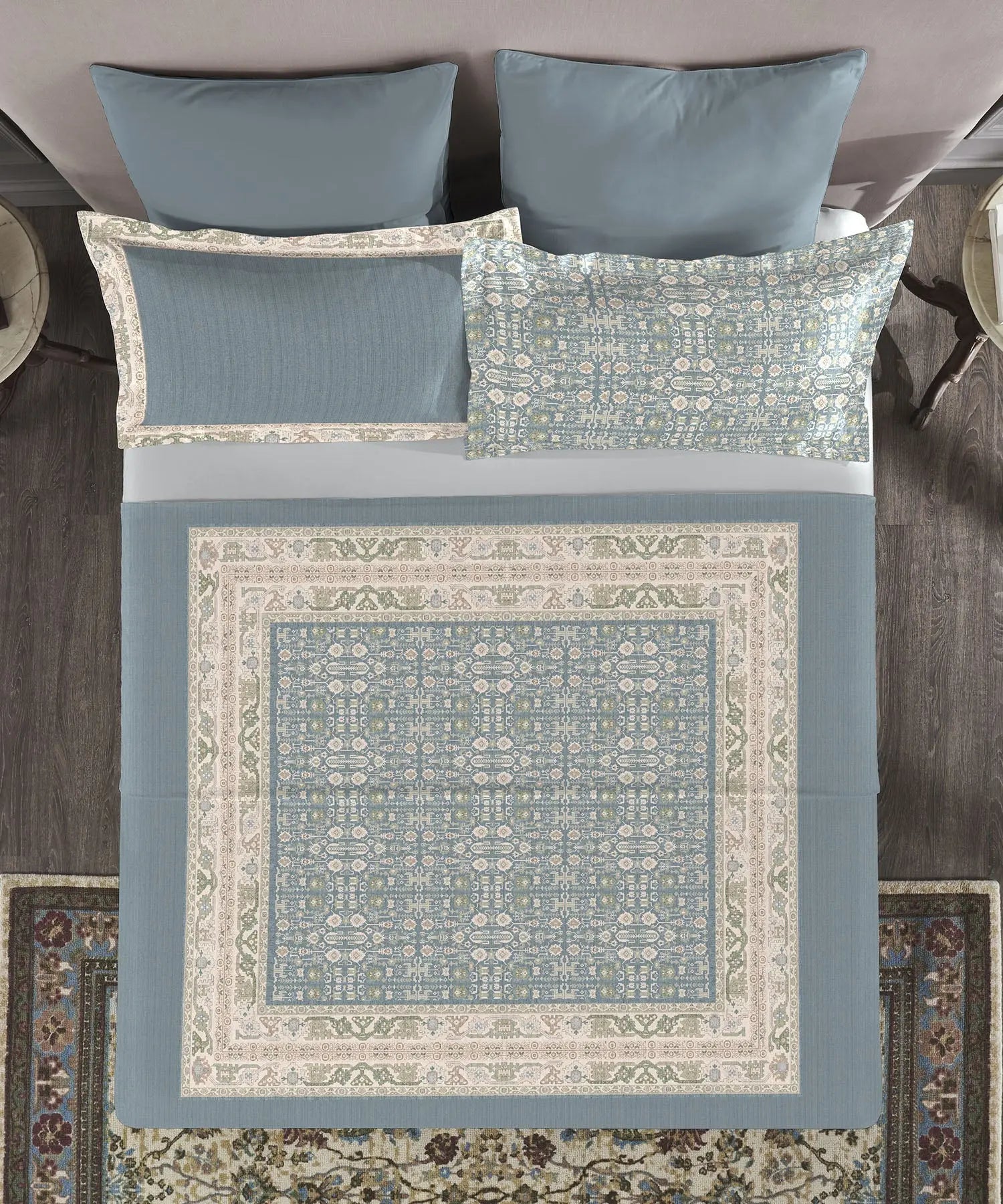 TRIDENT Nectarsoft Elite Collection, King Bedsheet Set, 400TC, 100% Cotton, Azure Trident