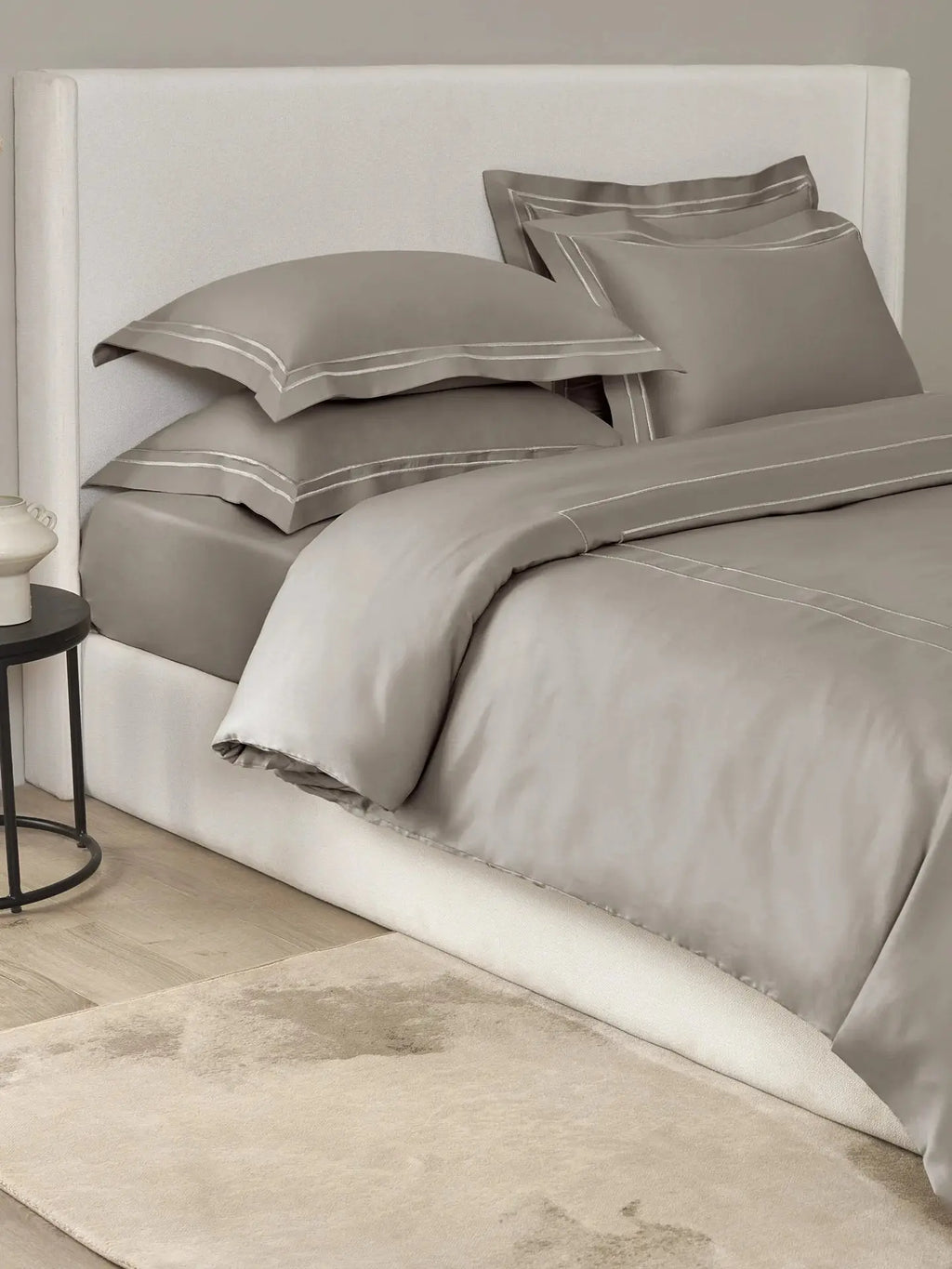 Plain Bedding Set Collection P007 Light Charcoal By (Sansaar A D'decor Brand) Sansaar A D'decor Brand