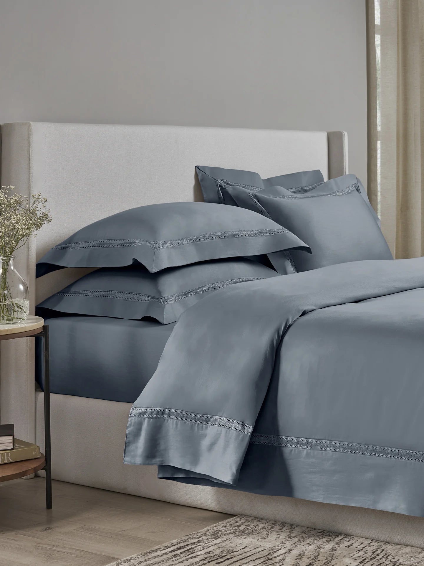 Plain Bedsheet P009 Faded Denim By (Sansaar A D'decor Brand)