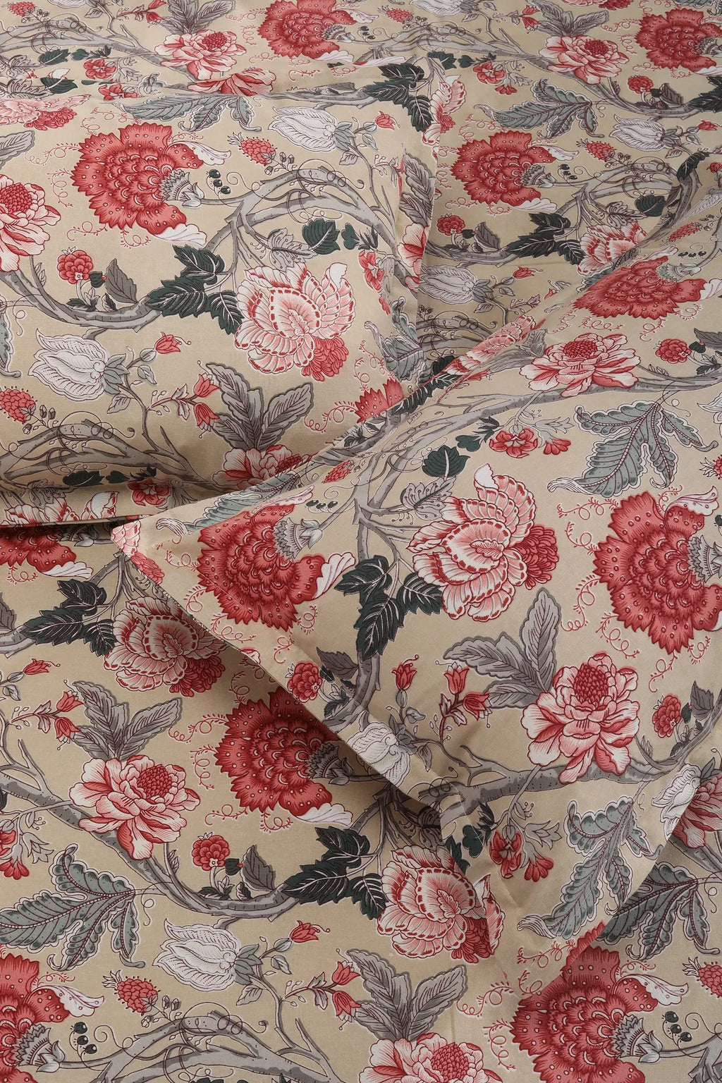 Blooming Chintz Cotton Bedsheet 90 X 108 in - grahsajja