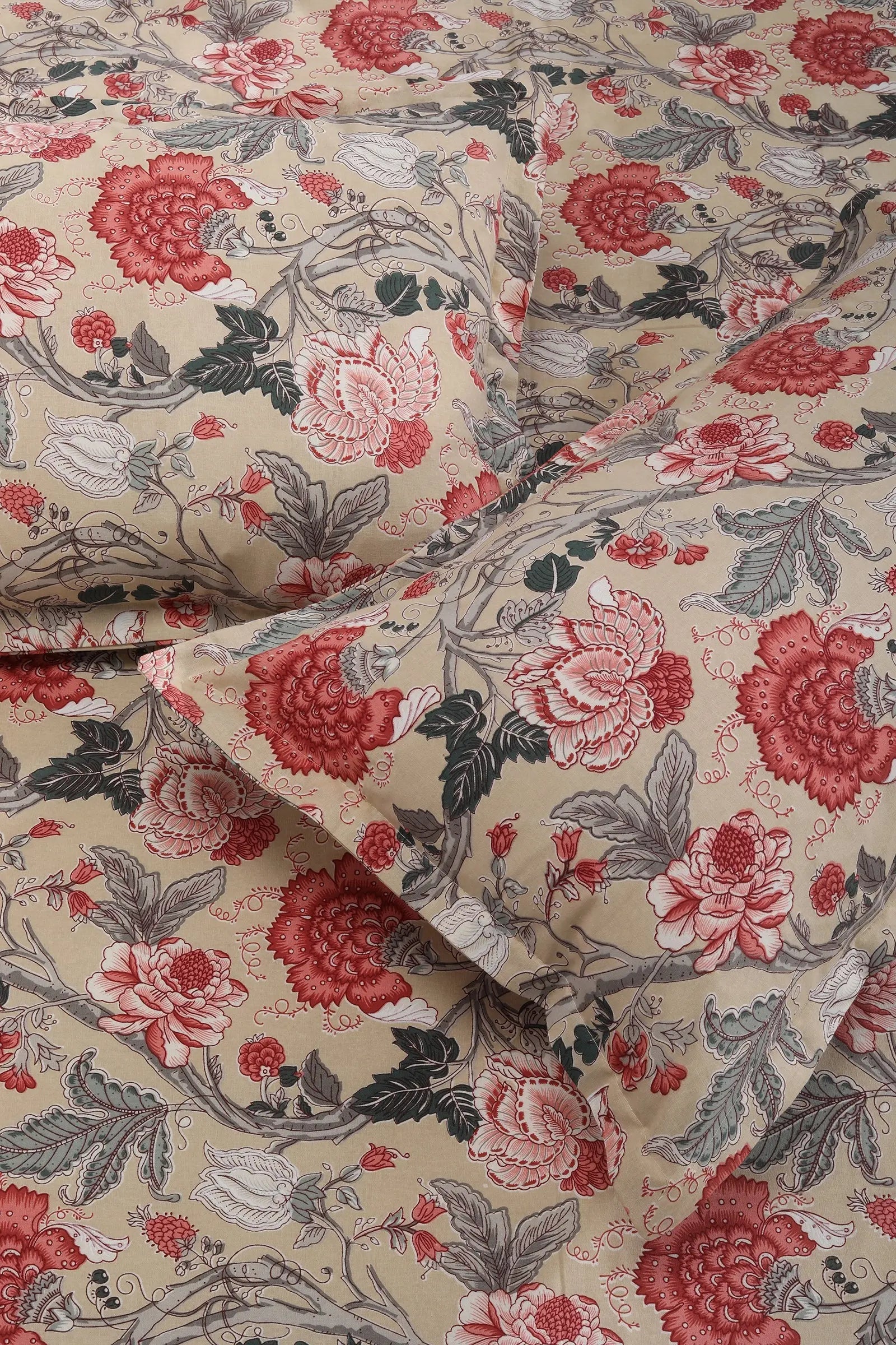 Blooming Chintz Cotton Bedsheet 90 X 108 in - grahsajja