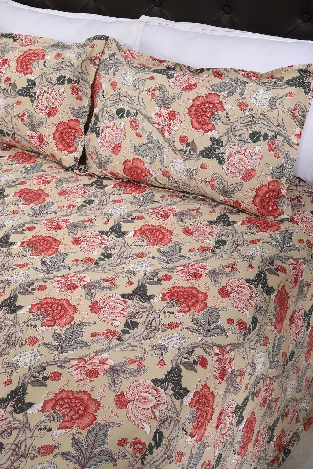 Blooming Chintz Cotton Bedsheet 90 X 108 in - grahsajja