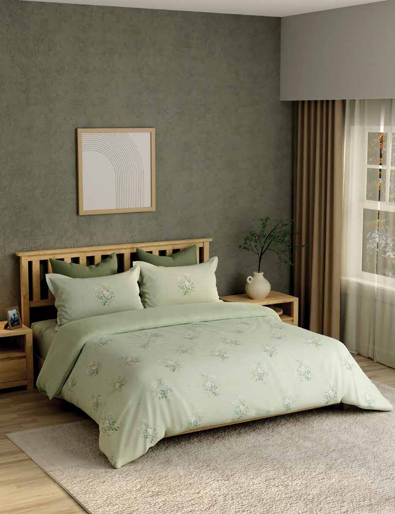 Portico New York Cadence 250 TC 100% Cotton Health Pro Printed Super King Bedsheet with 2 Pillow Cover Portico