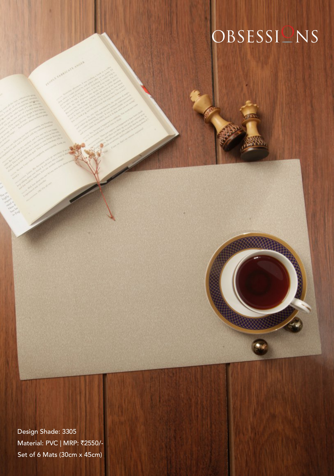 Obsessions Canvas Table Mat 6pcsSet