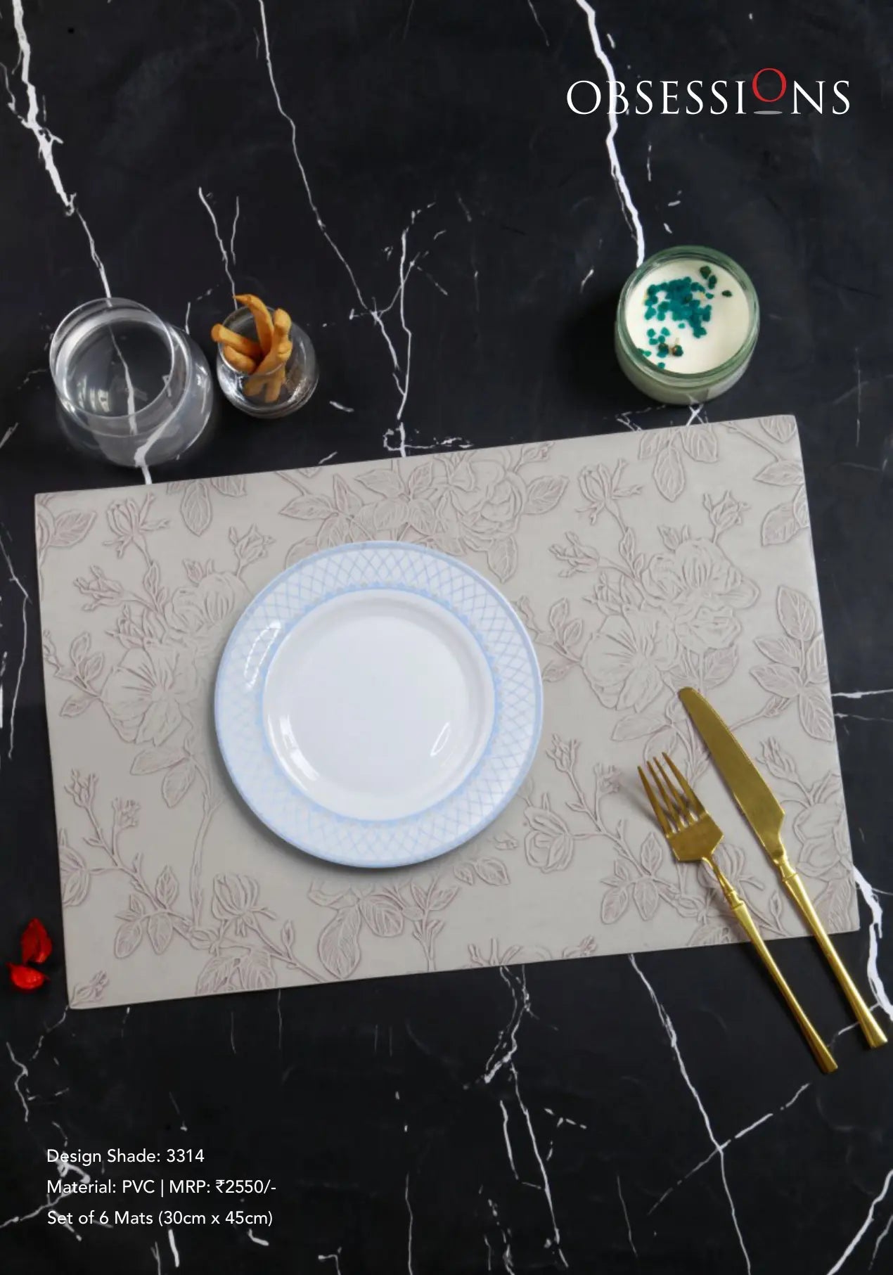 Obsessions Canvas Table Mat 6pcs Set OBSESSIONS