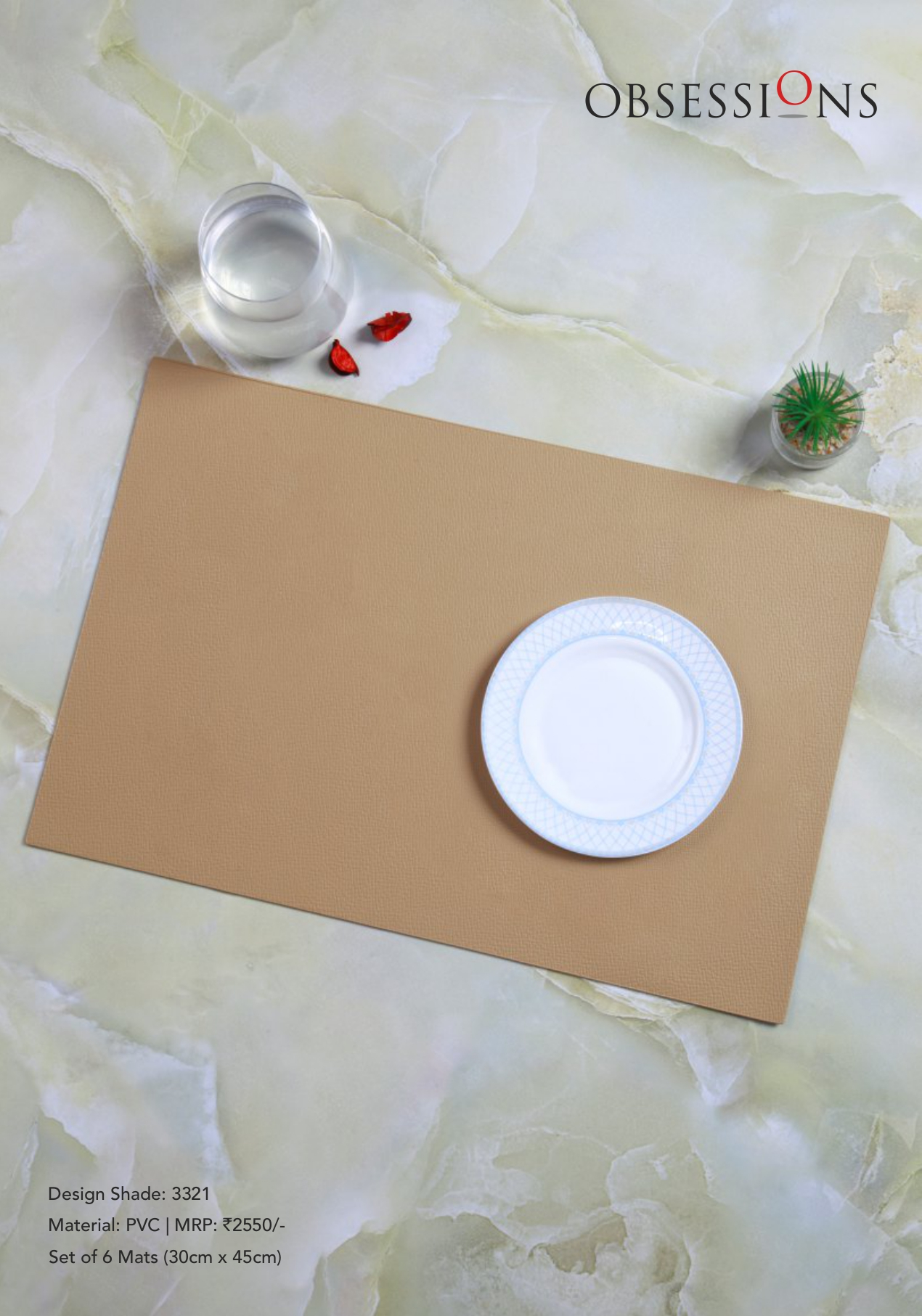 Obsessions Canvas Table Mat 6pcs Set