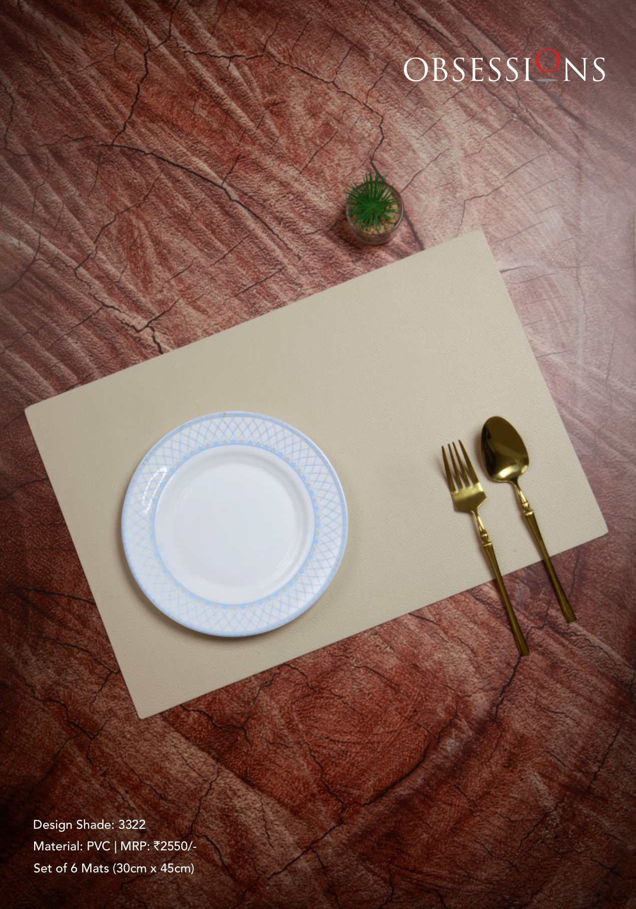 Obsessions Canvas Table Mat 6pcs Set