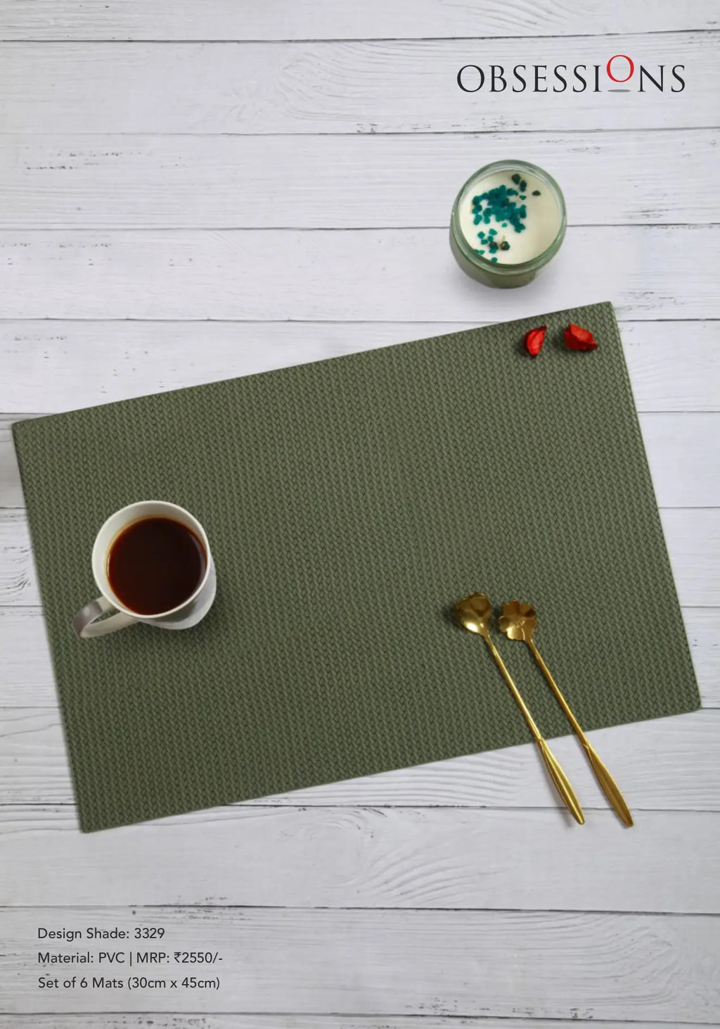 Obsessions Canvas Table Mat 6pcs Set OBSESSIONS