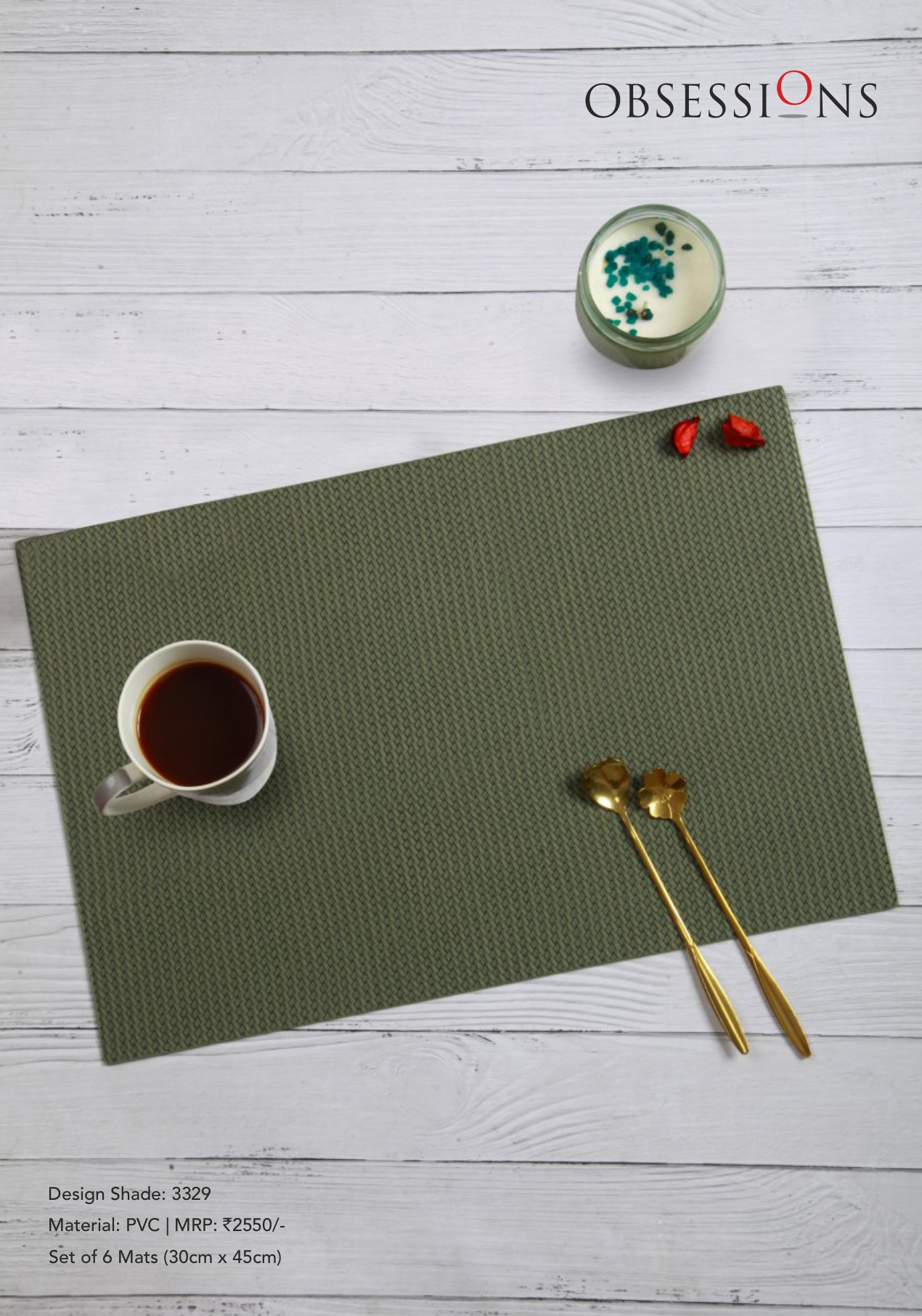 Obsessions Canvas Table Mat 6pcs Set