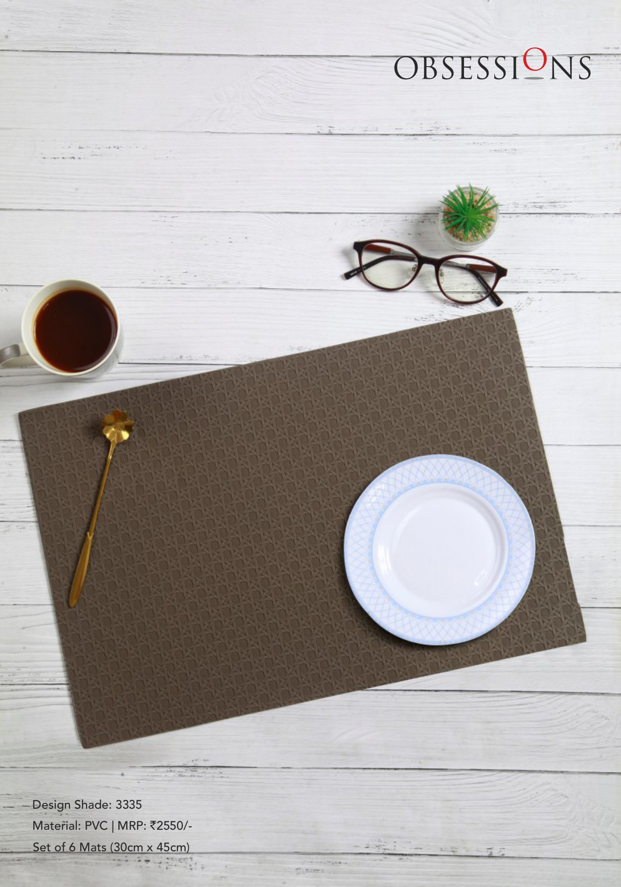 Obsessions Canvas Table Mat 6pcs Set