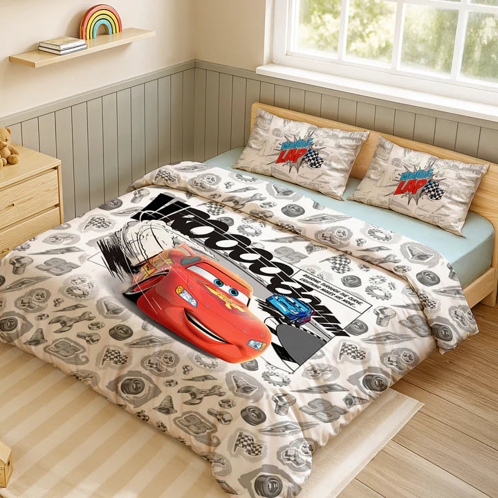 Disney Pixar Cars Digital Printed 300TC Cotton Bedsheet (Lap)