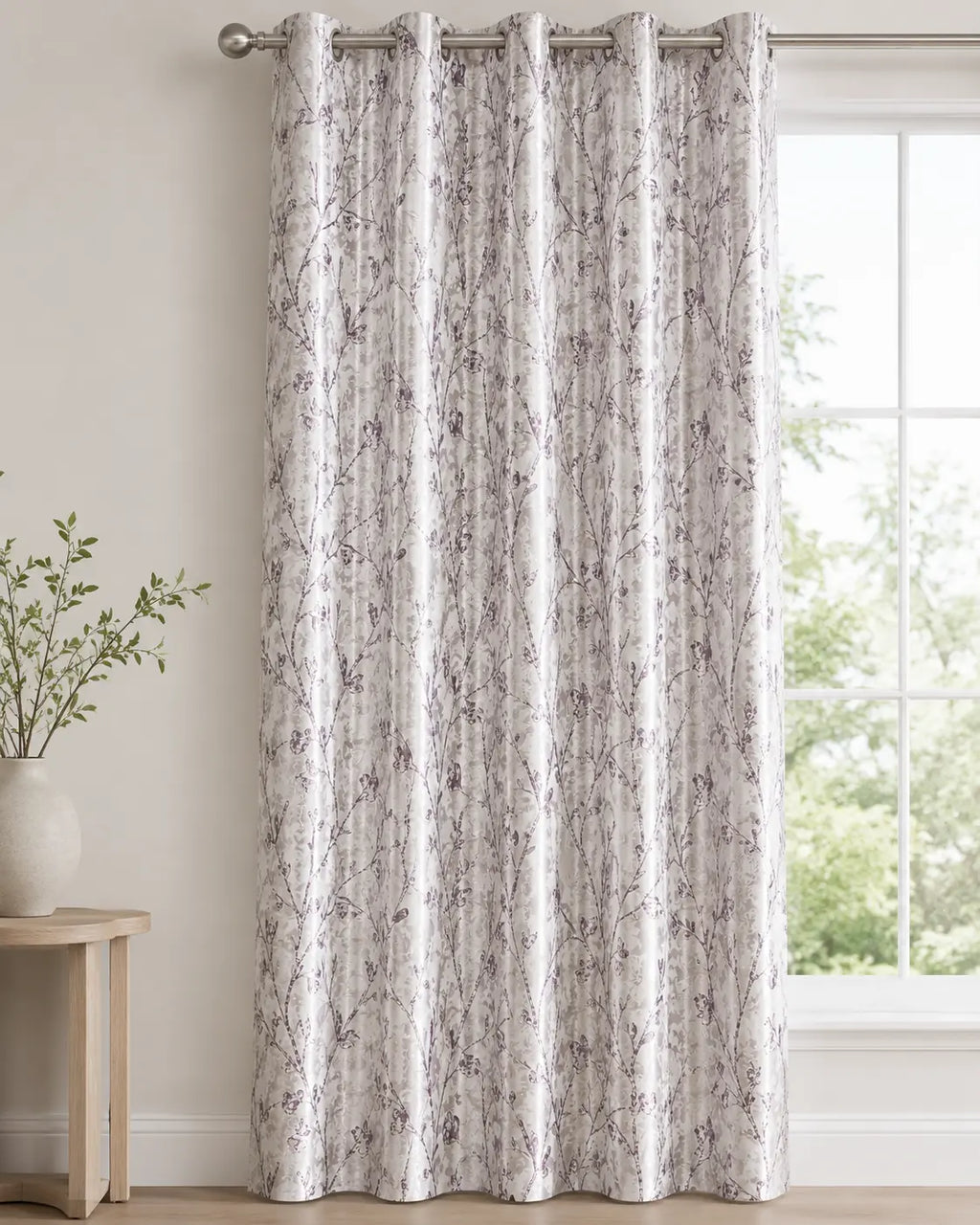 Purple Botanical Curtain | Grahsajja | Polyester | 48 Inch Width