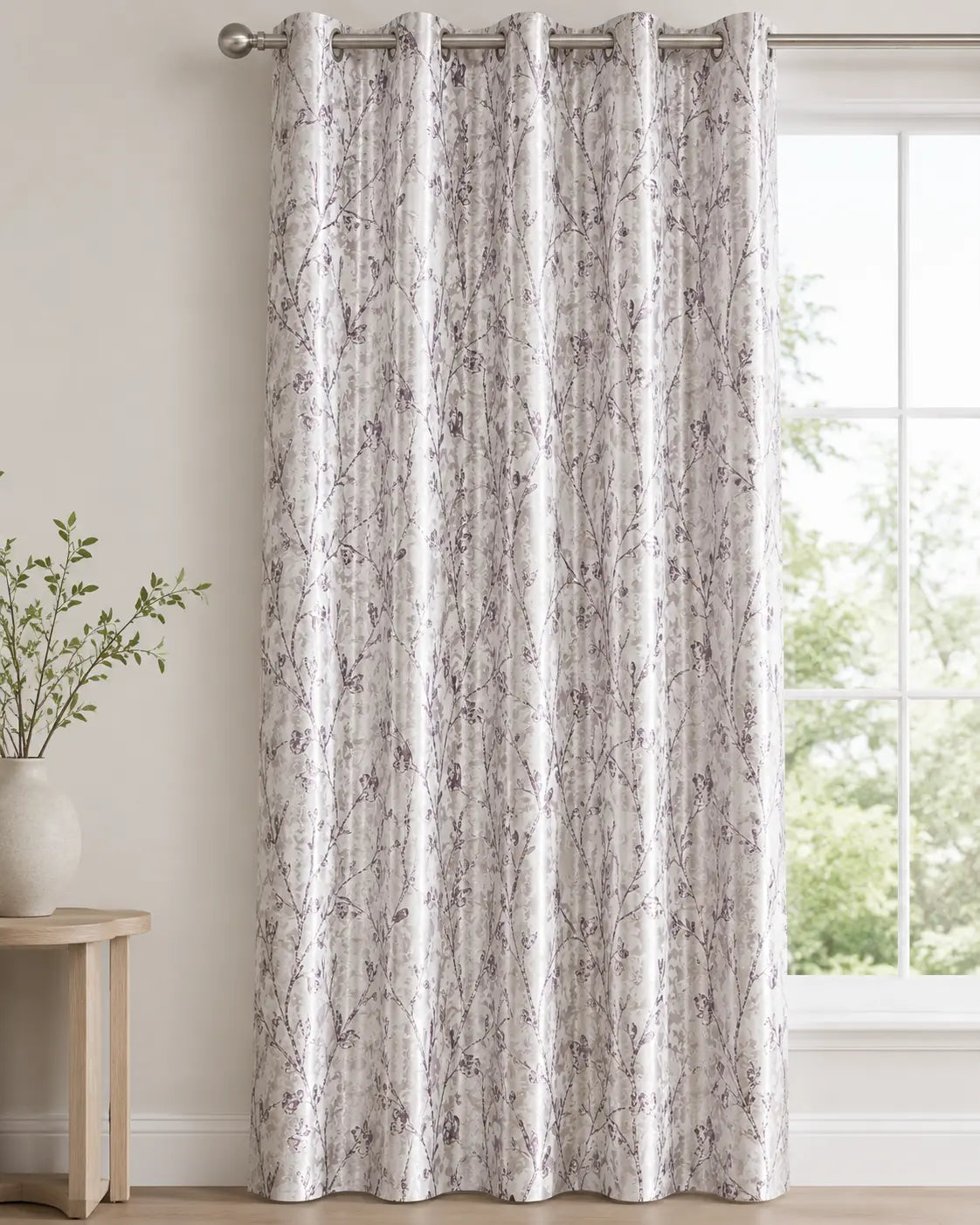 Purple Botanical Curtain | Grahsajja | Polyester | 48 Inch Width