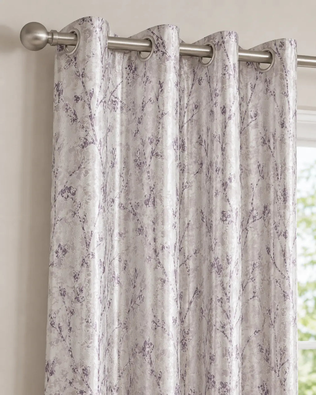 Purple Botanical Curtain | Grahsajja | Polyester | 48 Inch Width