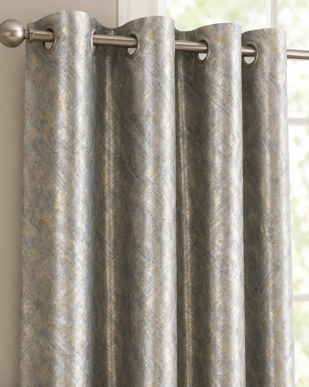 Des802  Abstract Curtain | Grahsajja | Polyester | 48 Inch Width