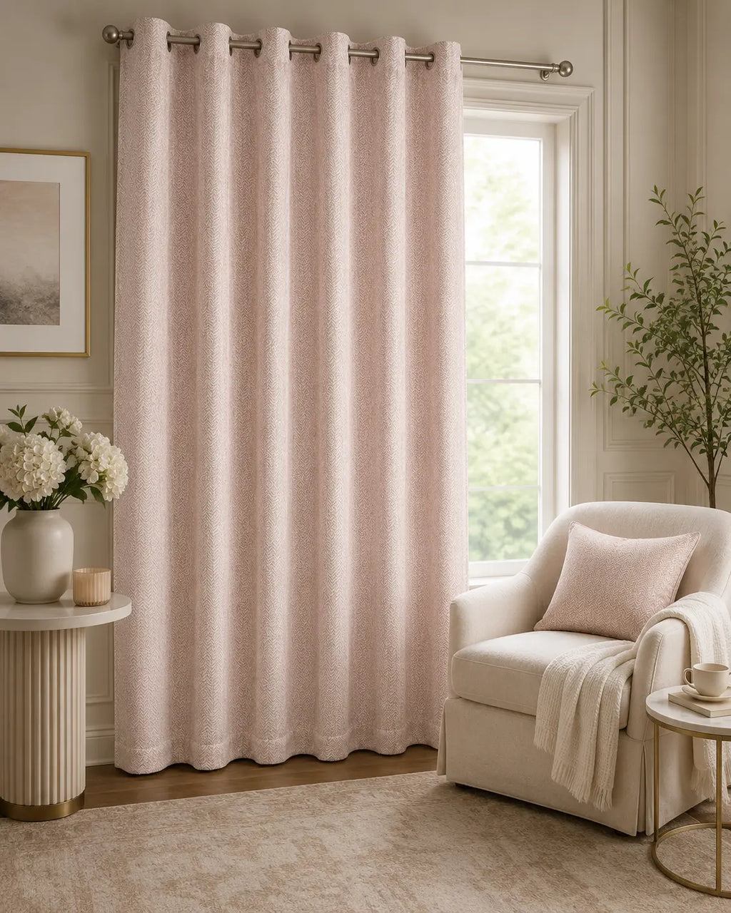 Design No. 1108 Curtain | Grahsajja | Polyester | 48 Inch Width Pink