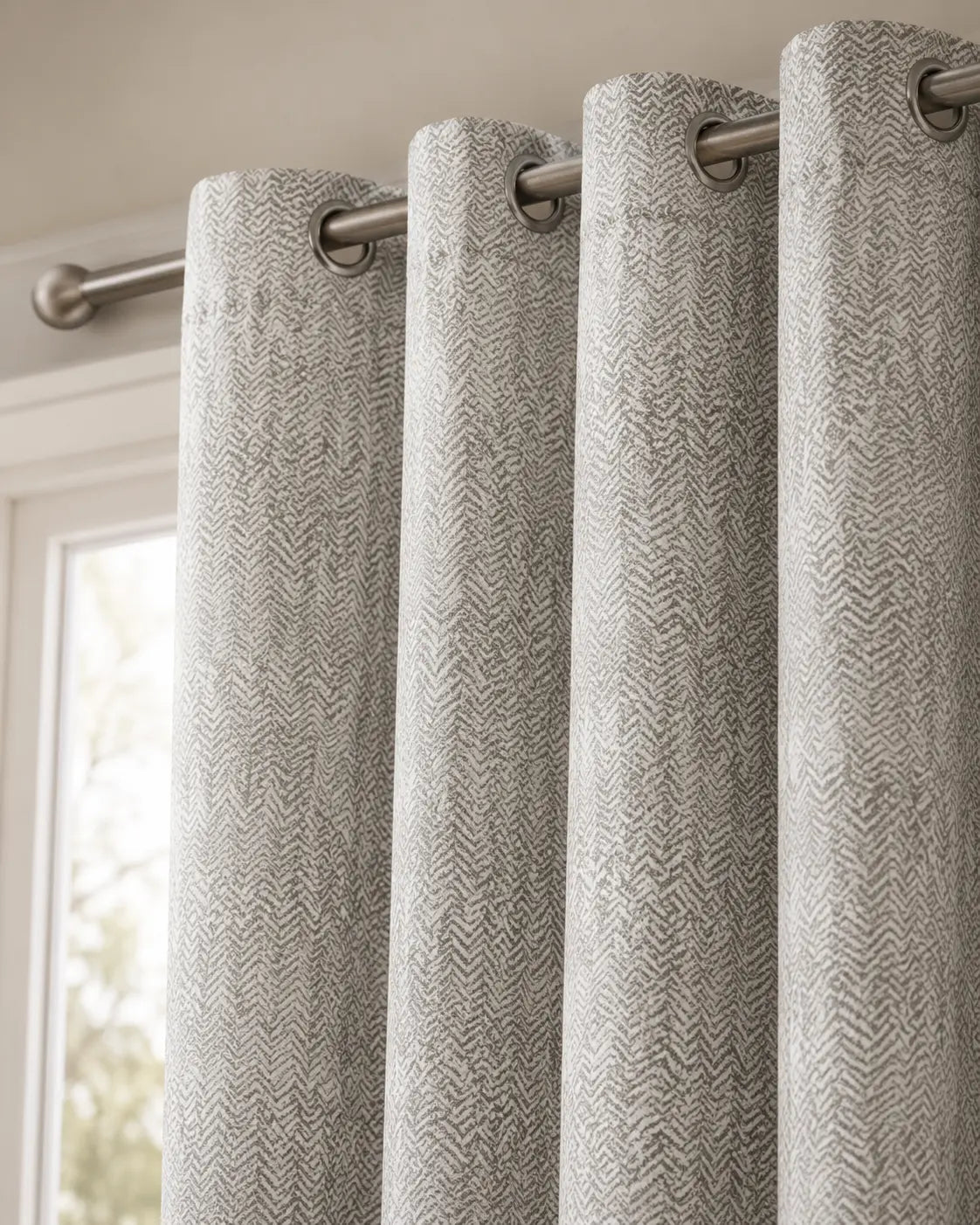 Design No. 1108 Curtain | Grahsajja | Polyester | 48 Inch Width Grey