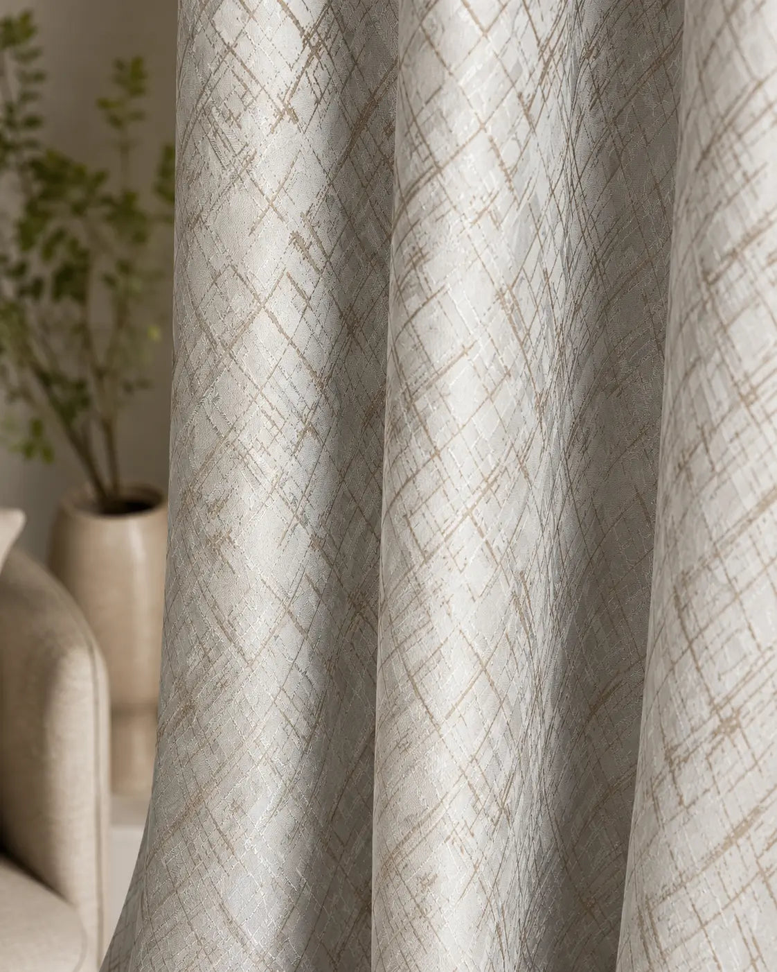 Design No. 1109 Curtain | Grahsajja | Polyester | 48 Inch Width Brown