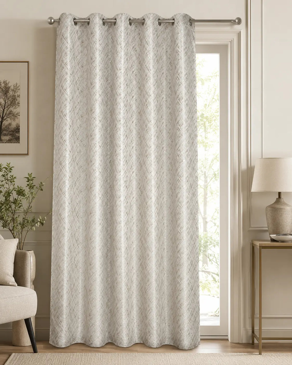 Design No. 1109 Curtain | Grahsajja | Polyester | 48 Inch Width Brown