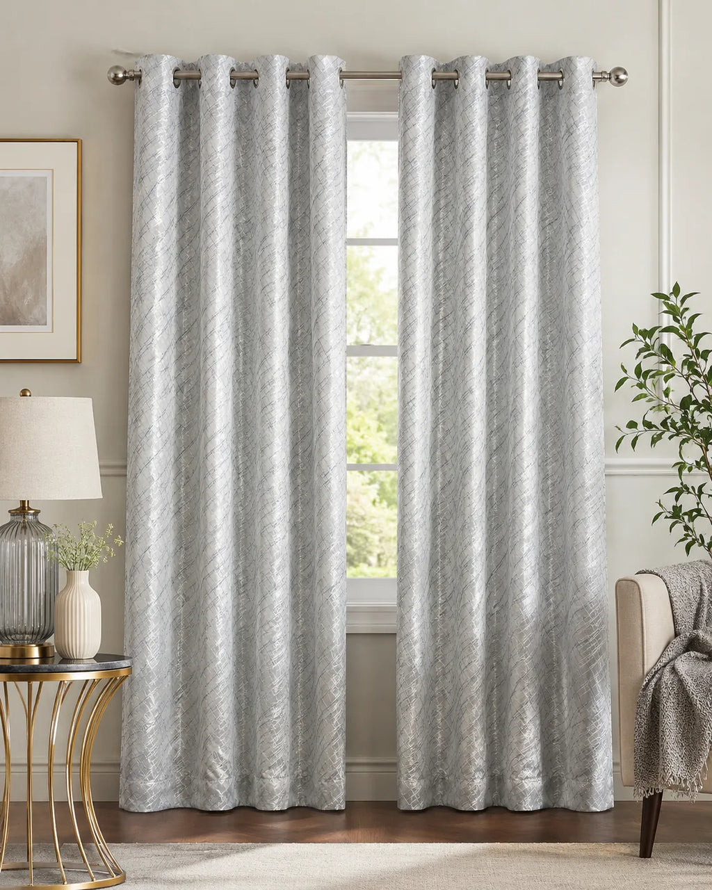 Design No. 1109 Curtain | Grahsajja | Polyester | 48 Inch Width Blue