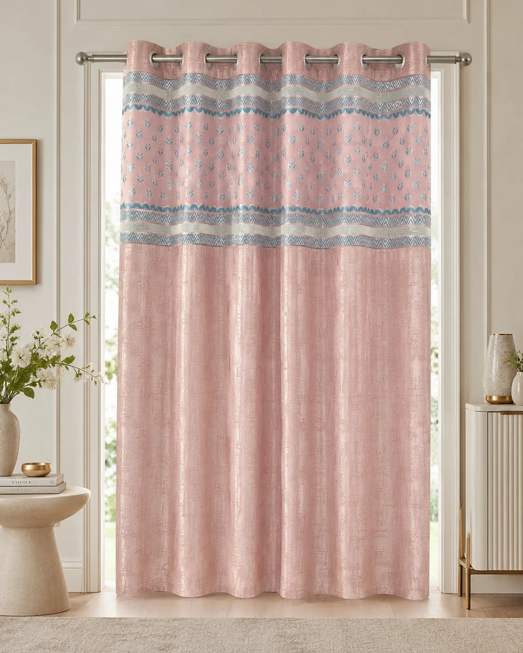 Design No. 1202 Curtain | Grahsajja | Polyester | 48 Inch Width Pink
