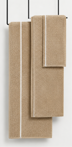 Set of beige towels Bamboo cotton Bath towel and Hand towel