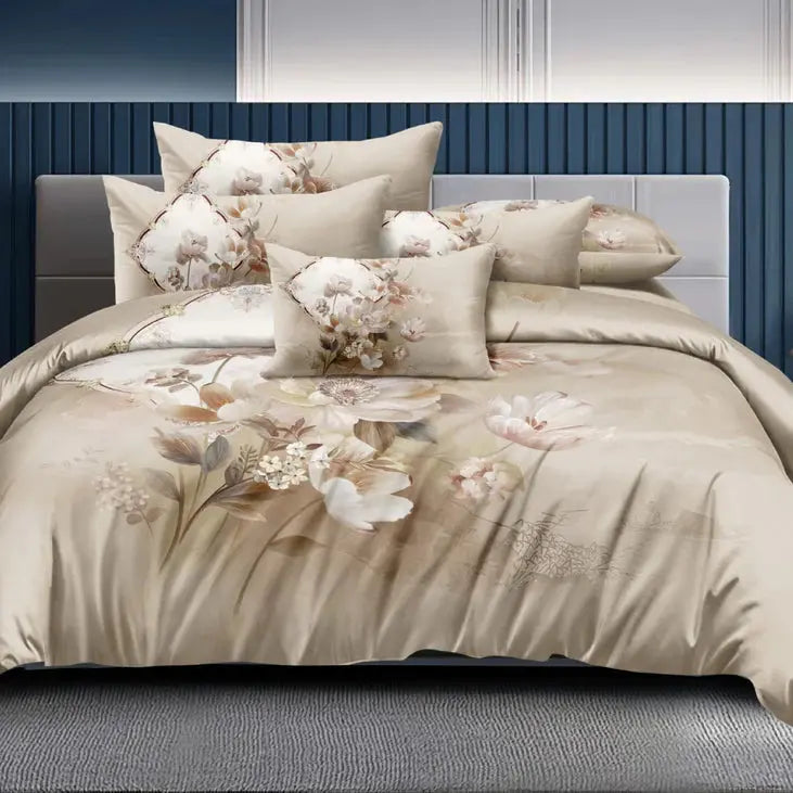 Florida Cinderella Digital Print King Size Warm Bedsheet with Pillow Covers - Winter Bedsheet Trident