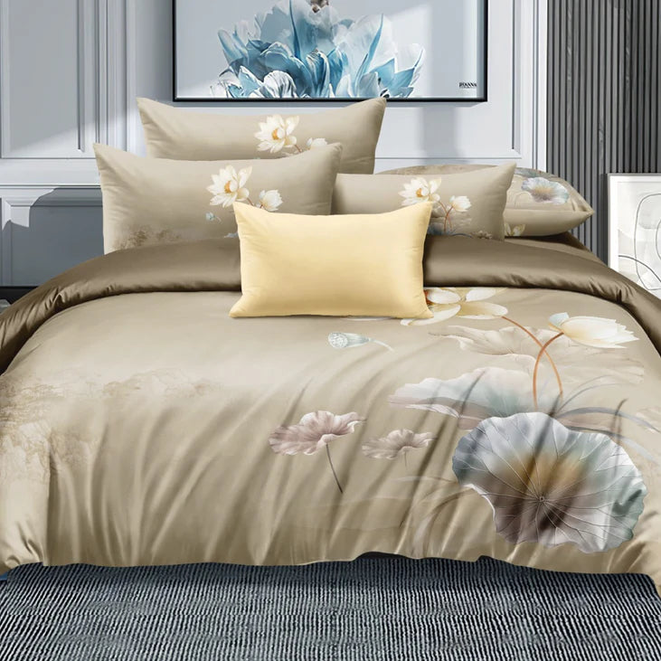 Florida Cinderella Digital Print King Size Warm Bedsheet with Pillow Covers - Winter Bedsheet