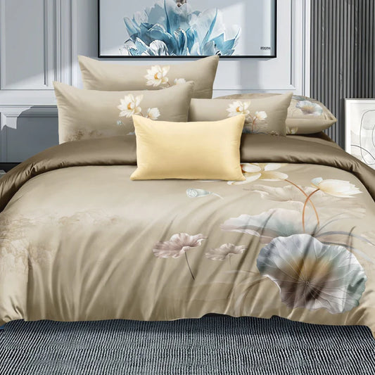 Florida Cinderella Digital Print King Size Warm Bedsheet with Pillow Covers - Winter Bedsheet