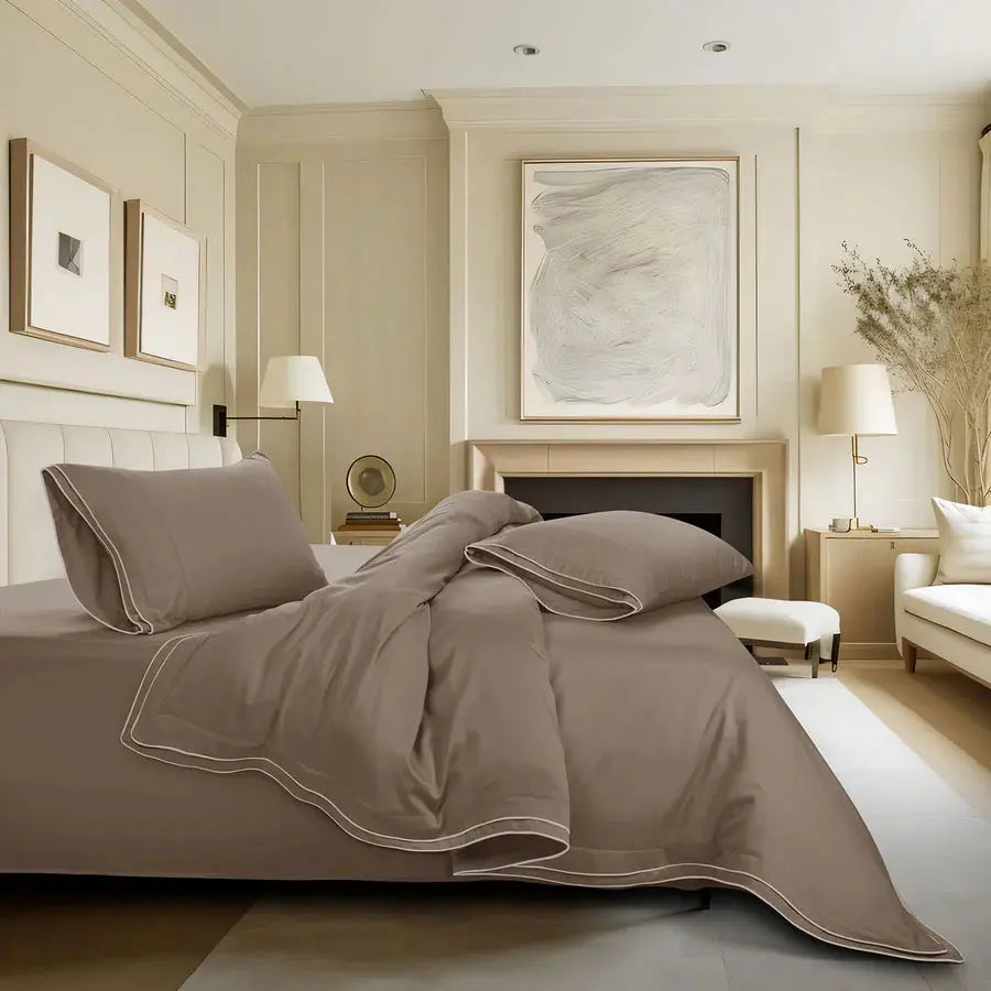 Premium 500 TC 100% Cotton Dolce Vita Bedding Brown SPREAD HOME PROD PVT LTD.