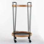 Circular Wooden Serving Cart - grahsajja