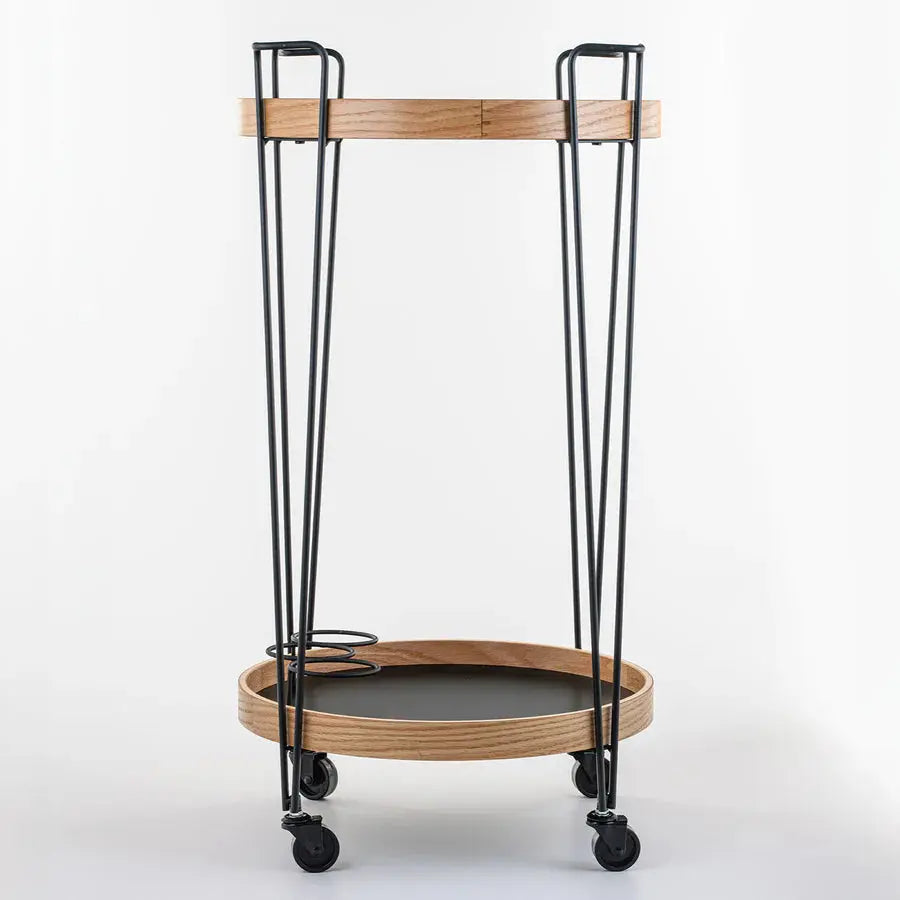 Circular Wooden Serving Cart - grahsajja