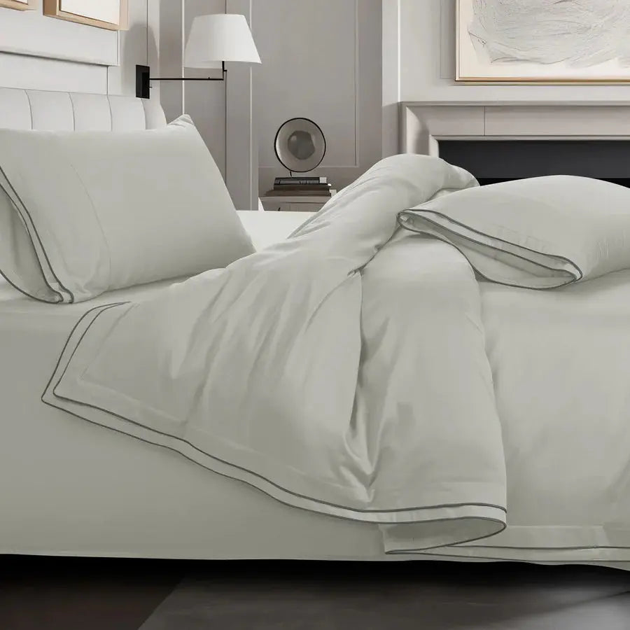 Premium 500 TC 100% Cotton Dolce Vita Bedding Light Grey SPREAD HOME PROD PVT LTD.