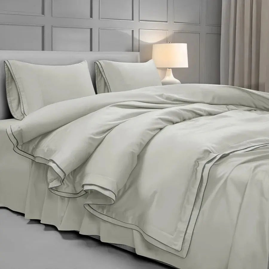 Premium 500 TC 100% Cotton Dolce Vita Bedding Light Grey SPREAD HOME PROD PVT LTD.