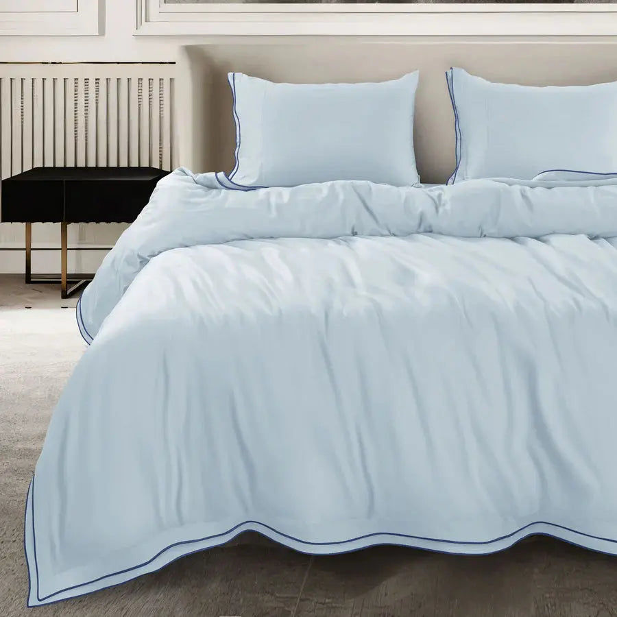 Premium 500 TC 100% Cotton Dolce Vita Bedding Sky Blue SPREAD HOME PROD PVT LTD.