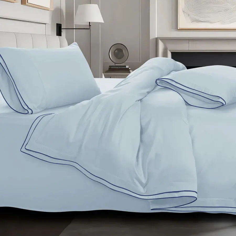 Premium 500 TC 100% Cotton Dolce Vita Bedding Sky Blue SPREAD HOME PROD PVT LTD.