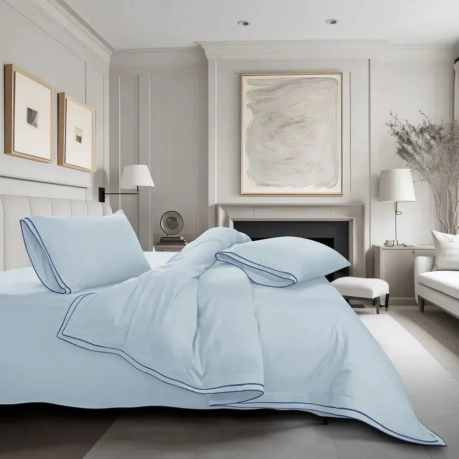 Premium 500 TC 100% Cotton Dolce Vita Bedding Sky Blue SPREAD HOME PROD PVT LTD.