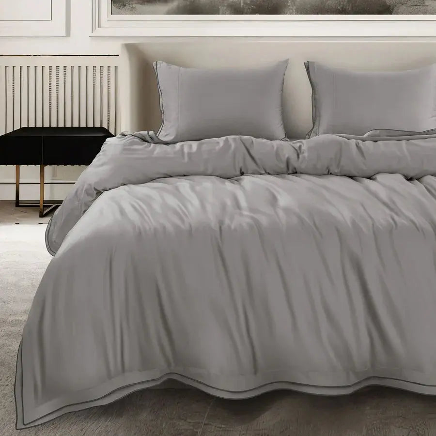 Premium 500 TC 100% Cotton Dolce Vita Bedding Steel grey SPREAD HOME PROD PVT LTD.