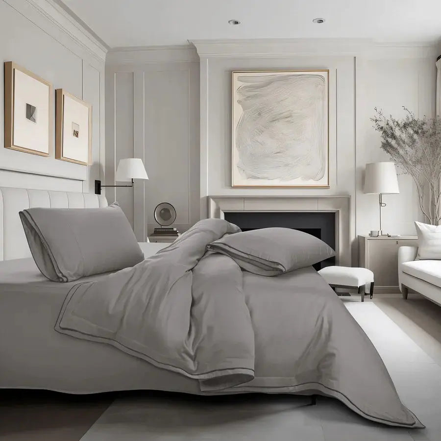 Premium 500 TC 100% Cotton Dolce Vita Bedding Steel grey SPREAD HOME PROD PVT LTD.