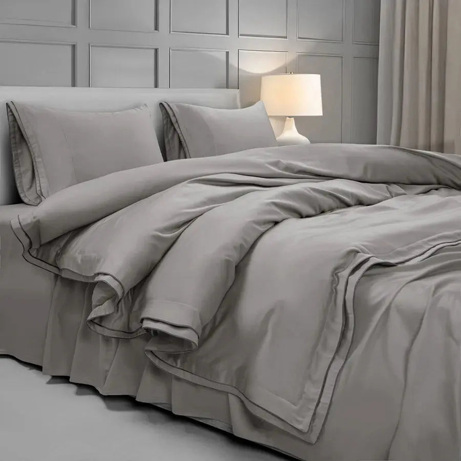Premium 500 TC 100% Cotton Dolce Vita Bedding Steel grey SPREAD HOME PROD PVT LTD.