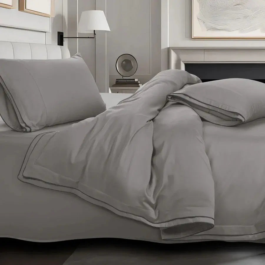 Premium 500 TC 100% Cotton Dolce Vita Bedding Steel grey SPREAD HOME PROD PVT LTD.